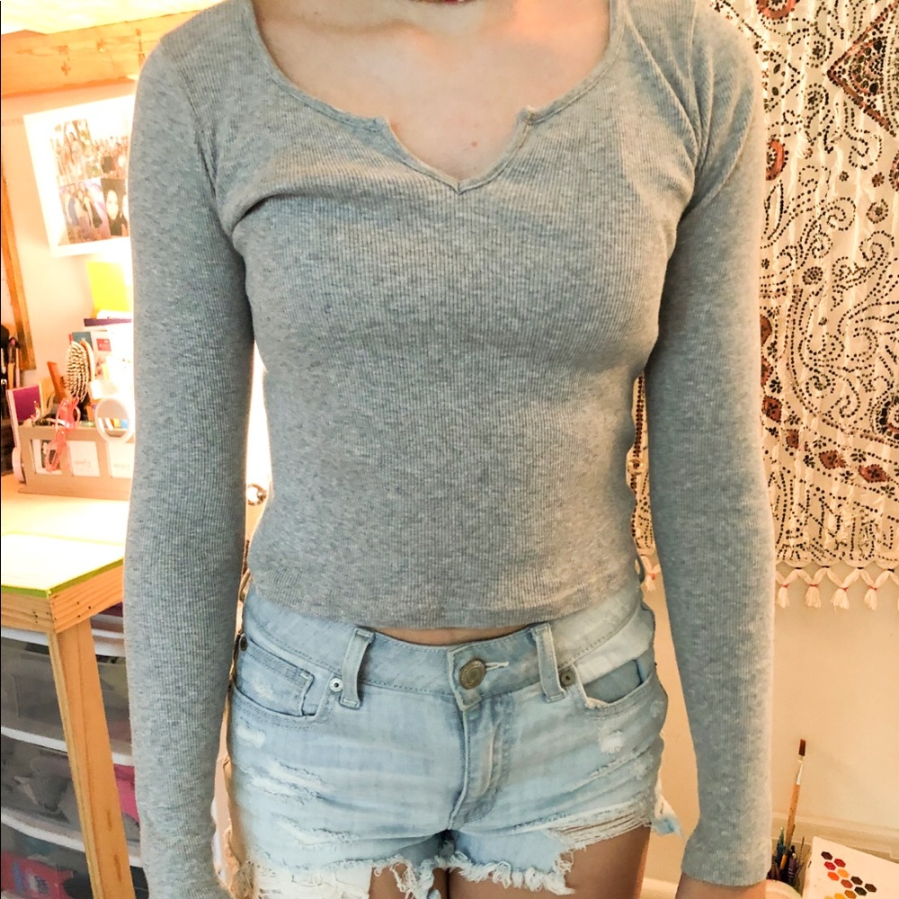 Brandy Melville Heather Gray Long Sleeve